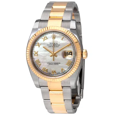 Rolex Oyster Perpetual Mother Of Pearl Dial Men's Watch 116233mro In Yellow/mother Of Pearl/two Tone/silver Tone/gold Tone