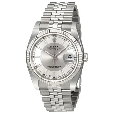 Rolex Oyster Perpetual Silver Dial Men's Watch 116234srsj In Neutral