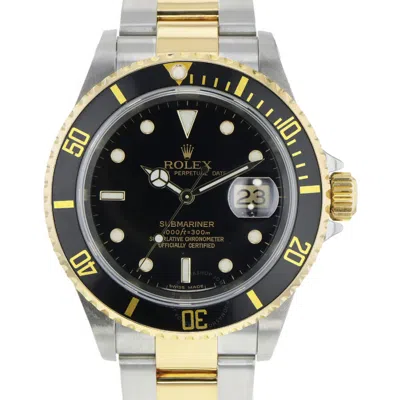 Rolex Submariner Automatic Chronometer Black Dial Men's Watch 16613t Bkso In Metallic