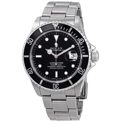 Rolex Submariner Black Dial Stainless Steel Aluminum Bezel  Oyster Automatic Men's Wa In Aluminum  / Black