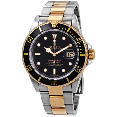 Rolex Submariner Black Dial Two-tone Men's Watch 16613bkso In Metallic