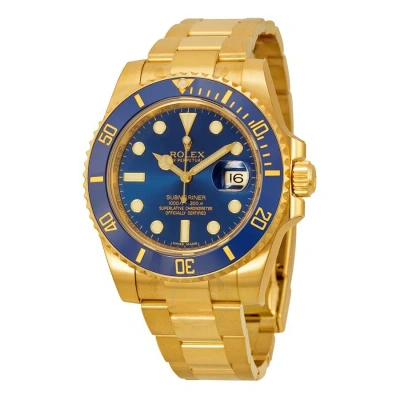 Rolex Submariner Date Automatic Chronometer Blue Dial Men's Watch 116618lb In Blue / Gold / Gold Tone / Yellow