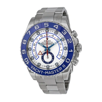 Rolex Yacht-master Ii White Dial Stainless Steel Oyster Bracelet Automatic Men's Watch 116 In Blue / White
