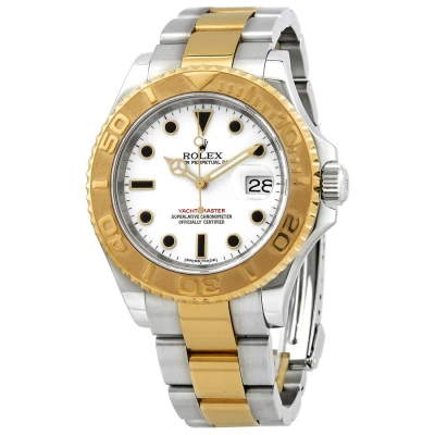 Rolex Yachtmaster White Dial Two-tone Men's Watch 16623wso In Yellow