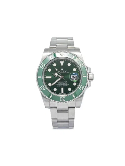 Pre-owned Rolex  Submariner Date 40mm In Green