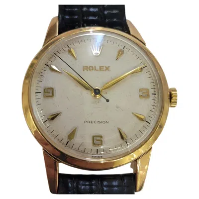Pre-owned Rolex Precision 9k Gold Mens 1950s 32mm Vintage Manual Wind Dress Watch Ra751 In Multi