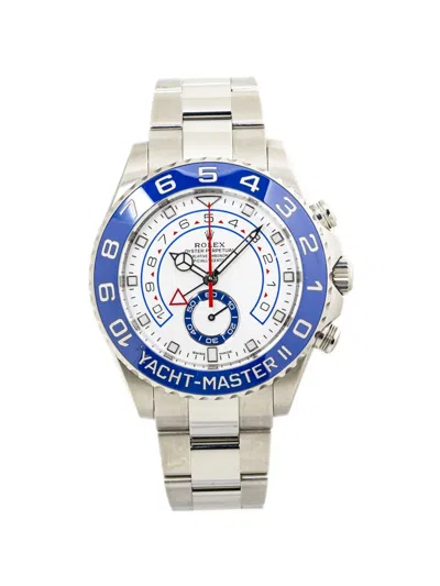 Pre-owned Rolex  Yacht-master Ii Mercedes 44mm Watch In White
