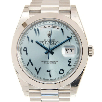 Rolex President Automatic Chronometer Blue "arabic Dial" Dial Men's Watch M228206-0025 In Metallic