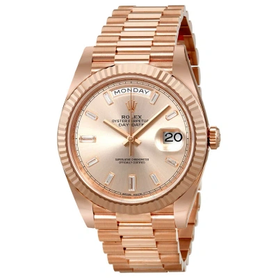 Rolex President Day Date Rose Dial Men's Watch 228235sndp In Gold