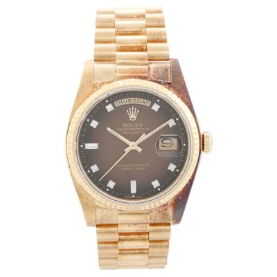 Pre-owned Rolex President Day-date Men's 18k Gold Watch 18038 In Multi