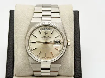 Pre-owned Rolex Rare  Oysterquartz Day Date 19019 18k White Gold 36mm