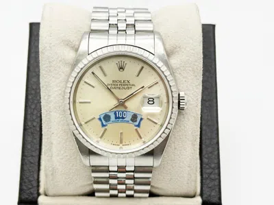 Pre-owned Rolex Rare Vintage  Datejust 16220 100 Club Of Houston Dial 36mm Stainless Steel In Multi