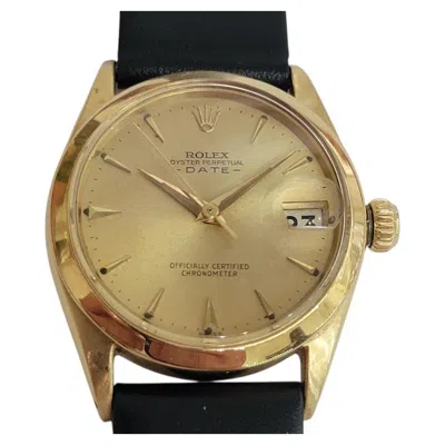 Pre-owned Rolex Ref 6624 Oyster Date 18k Solid Gold Midsize 30mm 1960s Automatic Ra456c In Multi