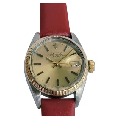 Pre-owned Rolex Ref 6917 Lady Oyster Date 18k Gold Ss Automatic 1980s Swiss Luxury Ra735b In Multi