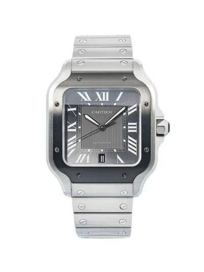 Pre-owned Rolex Santos Watch 40mm In Gray