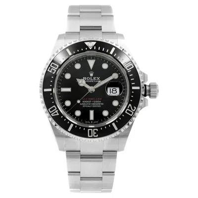 Pre-owned Rolex Sea Dweller Red Line Steel Ceramic Black Dial Automatic Watch 126600
