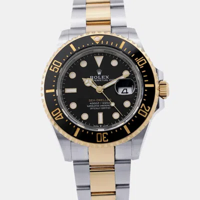 Pre-owned Rolex Sea-dweller 126603 Black Yellow Gold Stainless Steel Automatic Men's Watches 43mm