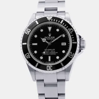 Pre-owned Rolex Sea-dweller 16600 Automatic Black Dial Stainless Steel Men's Wristwatch 40mm