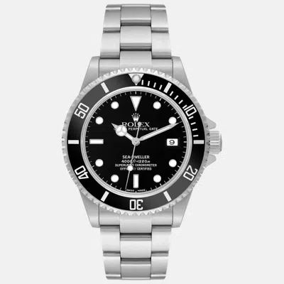 Pre-owned Rolex Seadweller Black Dial Steel Men's Watch 40 Mm