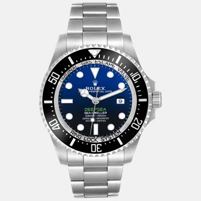 Pre-owned Rolex Seadweller Deepsea 44 Cameron D-blue Dial Steel Mens Watch 126660 In Black
