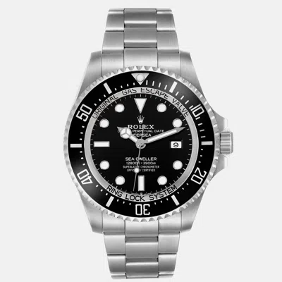 Pre-owned Rolex Seadweller Deepsea Black Dial Steel Men's Watch 44 Mm