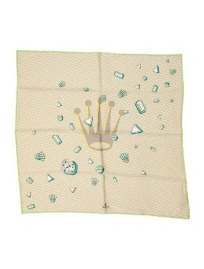 Pre-owned Rolex Silk Printed Scarf In Neutrals