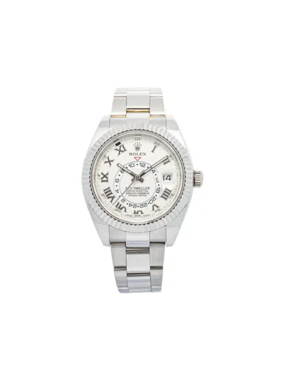 Pre-owned Rolex Sky-dweller 42mm In White