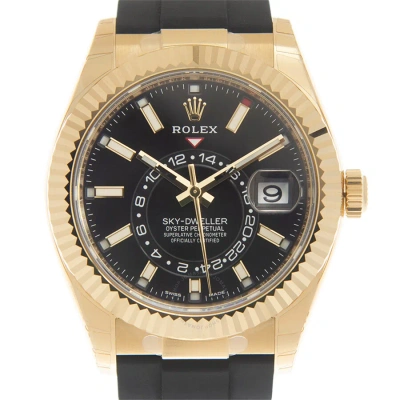 Rolex Sky-dweller Automatic Chronometer 18 Kt Yellow Gold Black Dial Men's Watch 326238bksr