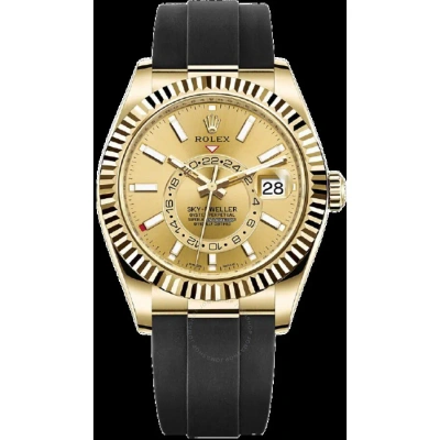 Rolex Sky-dweller Automatic Chronometer 18 Kt Yellow Gold Champagne Dial Men's Watch 326238csr