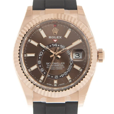 Rolex Sky-dweller Automatic Chronometer 18kt Rose Gold Chocolate Dial Men's Watch 326235chsr In Brown