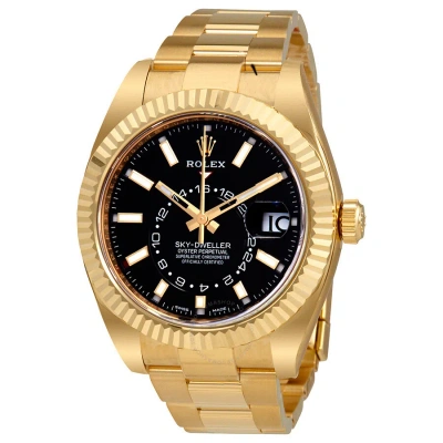 Rolex Sky-dweller Black Dial Automatic Men's 18kt Yellow Gold Oyster Watch 326938cso