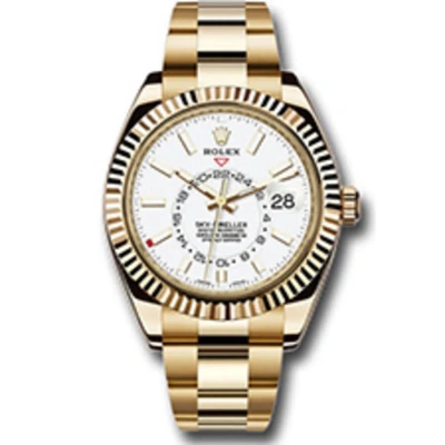Rolex Sky-dweller White Dial Automatic Men's 18kt Yellow Gold Oyster Watch 326938wso