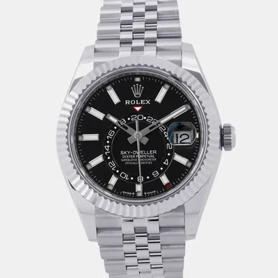 Pre-owned Rolex Sky-dweller 336934 Black 18k White Gold Automatic Men's Watches 42mm
