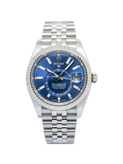 Pre-owned Rolex Sky-dweller 42mm Watch In Blue