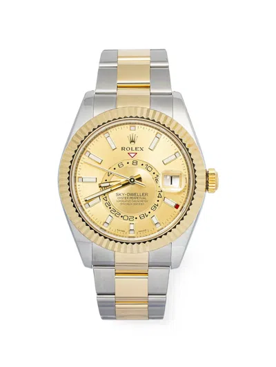 Pre-owned Rolex Sky-dweller 42mm Watch In Gold