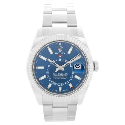 Pre-owned Rolex Sky-dweller Stainless Steel Blue Dial 326934