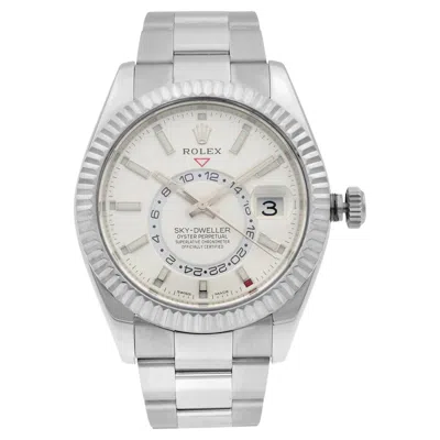 Pre-owned Rolex Sky-dweller Stainless Steel White Dial Automatic Mens Watch 326934