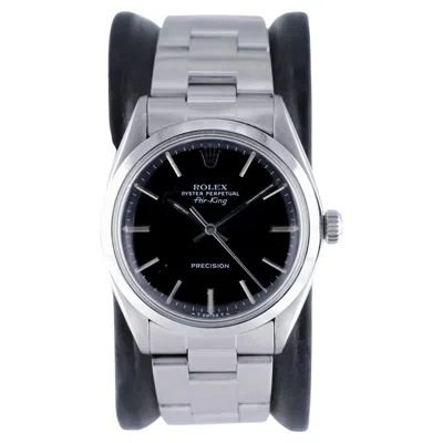 Pre-owned Rolex Stainless Oyster Perpetual Air-king With Original Factory Black Dial 1974