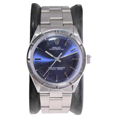 Pre-owned Rolex Stainless Oyster Perpetual Original Riveted Bracelet Machined Bezel 1970's In Multi
