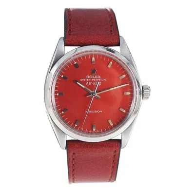 Pre-owned Rolex Stainless Steel Air King With Custom Finished Red Dial From 1967