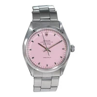 Pre-owned Rolex Stainless Steel Air King With Custom Pink Dial, Circa 1970's