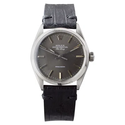 Pre-owned Rolex Stainless Steel Air King With Factory Original Charcoal Dial Circa 1980's In Black