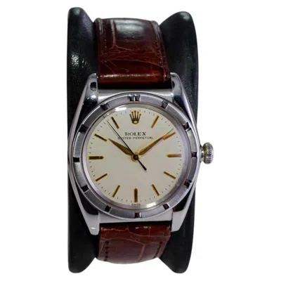 Pre-owned Rolex Stainless Steel "bubble Back' With Original Dial From 1946 Or 47 In Multi