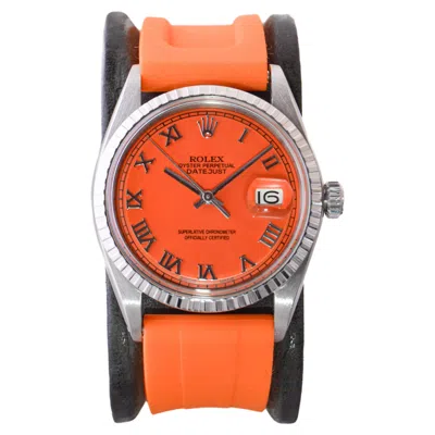 Pre-owned Rolex Stainless Steel Datejust Custom Finished Dial, Circa 1960's In Multi
