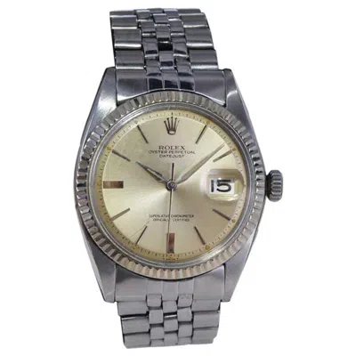 Pre-owned Rolex Stainless Steel Datejust From 1967 With Original Dial And Dauphine Hands In Multi