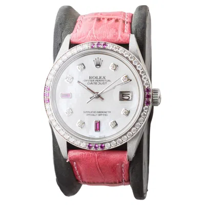 Pre-owned Rolex Stainless Steel Datejust With Custom Dial And Bezel Circa, 1970's In Multi