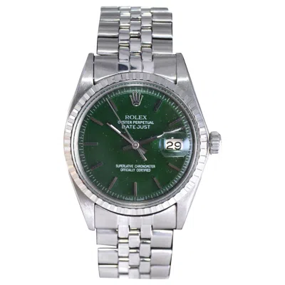 Pre-owned Rolex Stainless Steel Datejust With Custom Finished Green Dial, 1960s