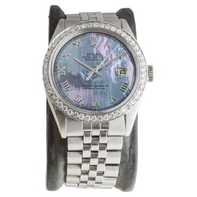 Pre-owned Rolex Stainless Steel Datejust With Custom Mother Of Pearl Dial Circa, 1960's In Multi