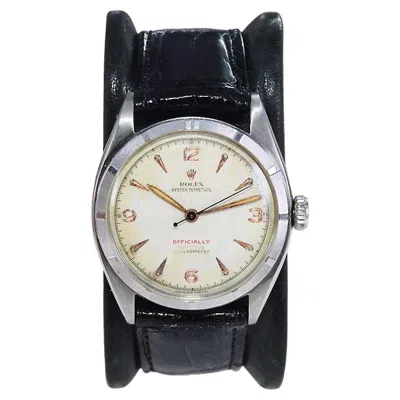 Pre-owned Rolex Stainless Steel Early Oyster Perpetual With Original Dial From 1951 In Multi