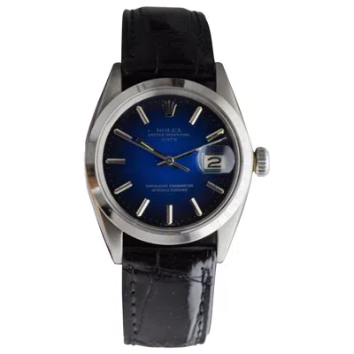 Pre-owned Rolex Stainless Steel O.p Date With Rare Vignette Dial In Multi